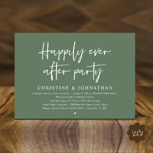 Happily Ever After Party, Sage Hochzeits-Elopement Einladung
