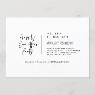 Happily Ever After Party, Schwarz, Elopement Einladung