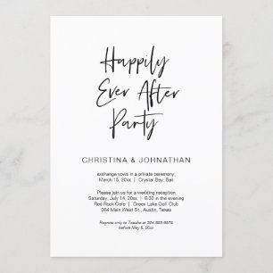 Happily Ever After Party, Schwarz, Elopement Einladung