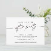 Happily Ever After Party Script Wedding Elopement Einladung (Stehend Vorderseite)