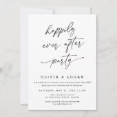 Happily Ever After Party Script Wedding Elopement Einladung (Vorderseite)