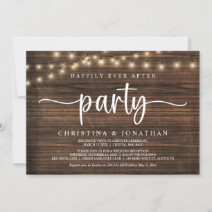 Happily Ever After Party,  String-Lichter-Elopemen Einladung