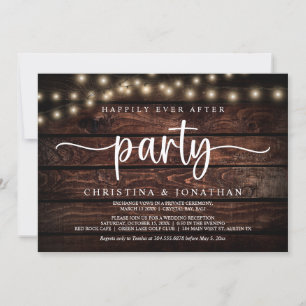 Happily Ever After Party,  String Lights Hochzeits Einladung