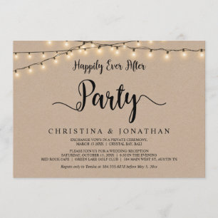 Happily Ever After-Party, String Lights Hochzeitsf Einladung