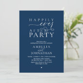Happily Ever After Party Wedding Elopement Dinner Einladung (Stehend Vorderseite)