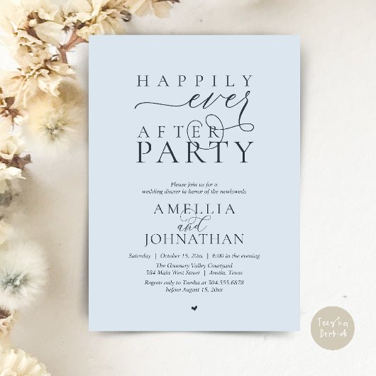 Happily Ever After Party Wedding Elopement Dinner Einladung