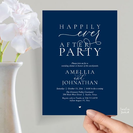 Happily Ever After Party Wedding Elopement Dinner Einladung