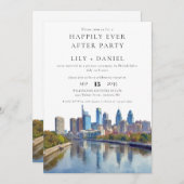 Happily Ever After Philadelphia Wedding Einladung (Vorne/Hinten)