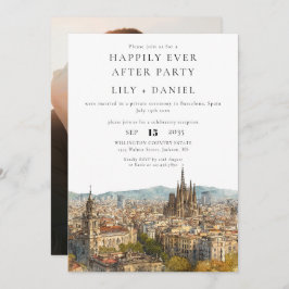 Happily Ever After Photo Barcelona Wedding Einladung