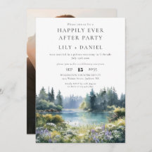 Happily Ever After Photo Forest Lakeside Wedding