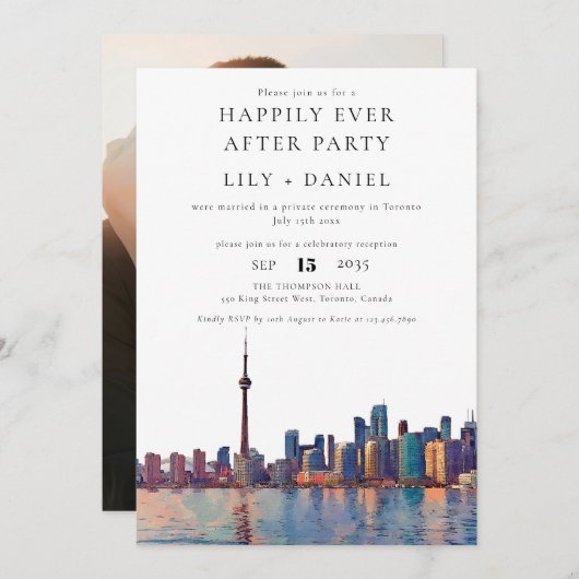 Happily Ever After Photo Toronto Wedding Einladung (Vorne/Hinten)
