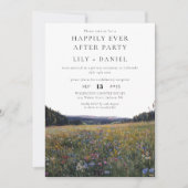 Happily Ever After Photo Wildflowers Wedding Einladung (Vorderseite)