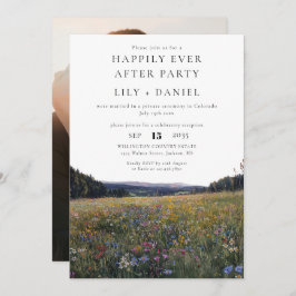 Happily Ever After Photo Wildflowers Wedding Einladung