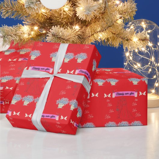 Happily ever after red geschenkpapier (Feiertage)