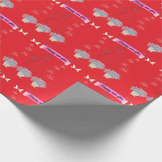 Happily ever after red geschenkpapier (Ecke)