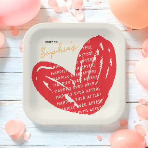 Happily Ever After Rotherz Braut Frühstücksshower Pappteller
