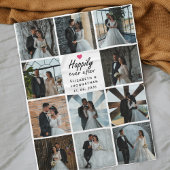 Happily Ever After Script Photo Collage Pink Heart Fleecedecke