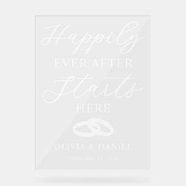 Happily Ever After Starts Here Custom Wedding Acrylschild