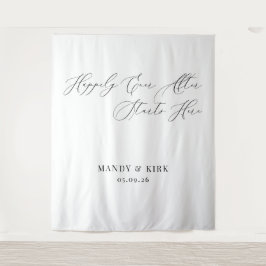 Happily Ever After Starts Here Hochzeitskulisse Wandteppich