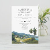 Happily Ever After Tropical Caribbean Wedding Einladung (Stehend Vorderseite)