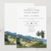 Happily Ever After Tropical Caribbean Wedding Einladung (Vorne/Hinten)