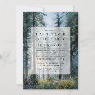 Happily Ever After Wald-Wildblumen-Hochzeit Einladung