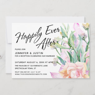 Happily Ever After Wasserfarben-Blumenstrauß Einladung