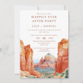 Happily Ever After Watercolor Desert Wedding Einladung (Vorderseite)