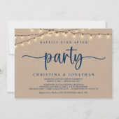 Happily Ever After Wedding Party,  String Lights Einladung (Vorderseite)