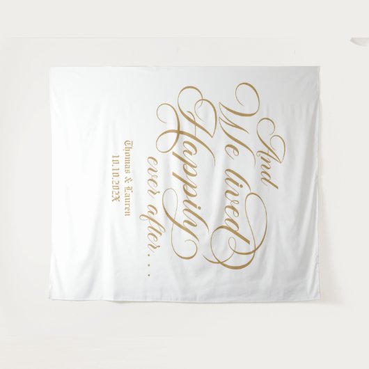 Happily ever after wedding royal backdrop wandteppich (Vorderseite (Horizontal))