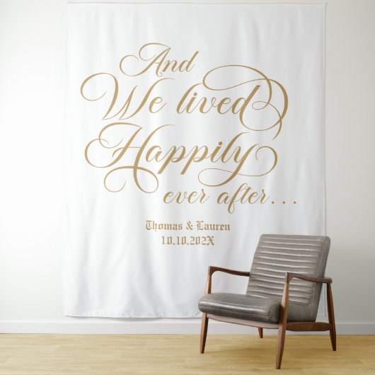 Happily ever after wedding royal backdrop wandteppich (Beispiel)