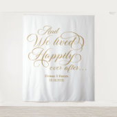 Happily ever after wedding royal backdrop wandteppich (Vorderseite)