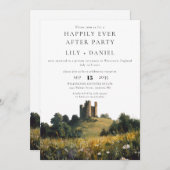 Happily Ever After Wildflowers Castle Wedding Einladung (Vorne/Hinten)