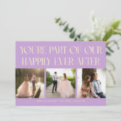 Happily Ever After Wisteria Wedding Photo Dankeskarte (Stehend Vorderseite)