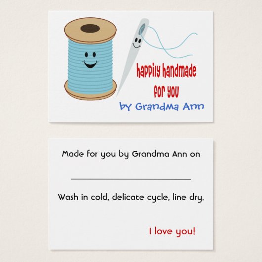 Happily Handmade Hang Tag (Vorne & Hinten)