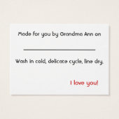 Happily Handmade Hang Tag (Rückseite)