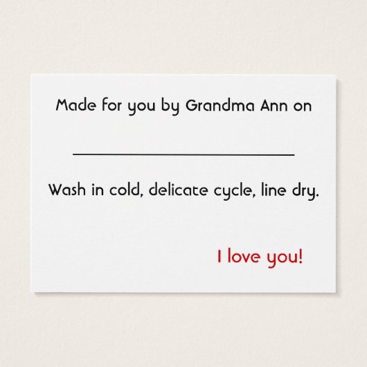 Happily Handmade Hang Tag (Rückseite)