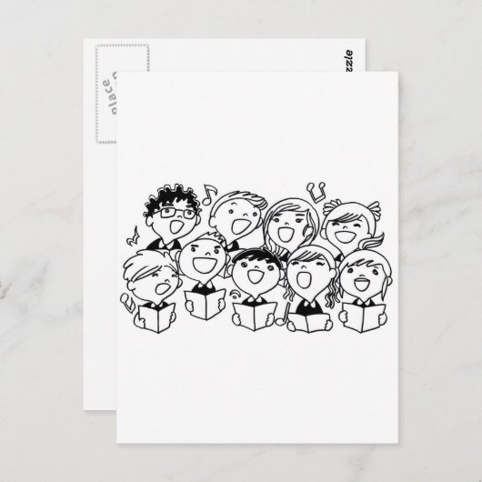 Happily Singing Children Postkarte (Vorne/Hinten)