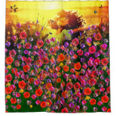 Happines Flower Garden Duschvorhang (Vorderseite)