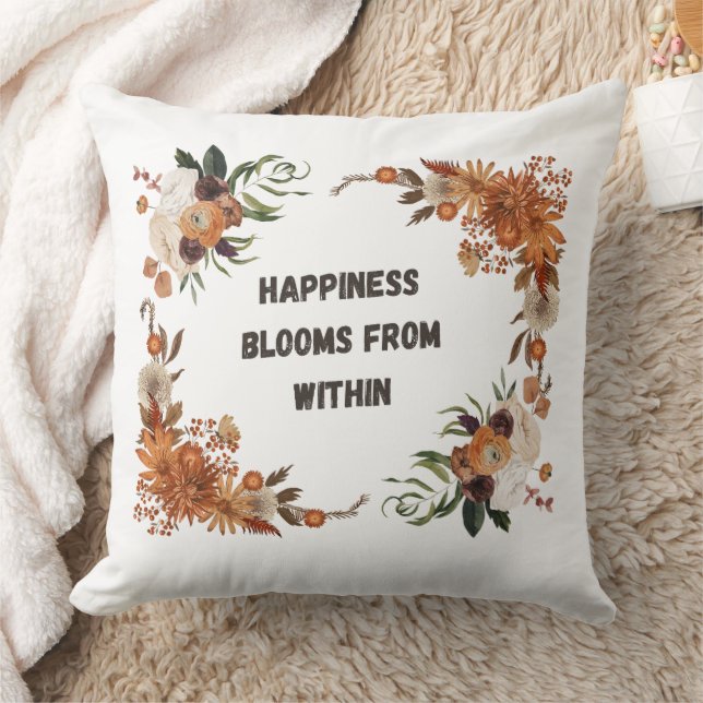 Happiness Blooms Within: Floral Positivity Art Kissen (Decke)