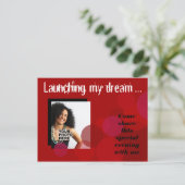 Happiness Business Announcement Invitation (rot) Einladungspostkarte (Stehend Vorderseite)