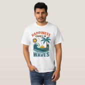 Happiness Comes in Waves - Men's Motivational Beac T-Shirt (Vorne ganz)