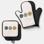 Happiness Daisies Ofenhandschuh & Topflappen-Set (Vorderseite/Rückseite)