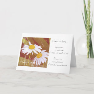Happiness Daisies Poem Card Karte