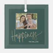 Happiness Editable Color Custom Foto Ornament (Vorderseite)