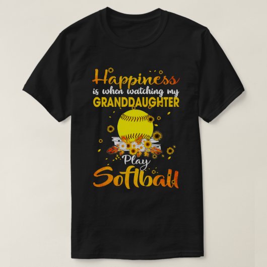 HAPPINESS GRANDAUGHTER SOFTBALL T-Shirt (Design vorne)