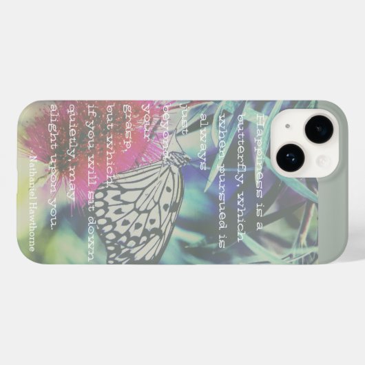 Happiness is a Butterfly - Inspiring Quote Case-Mate iPhone Hülle (Rückseite (Horizontal))