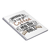 Happiness Is A Cup Of Coffee And My Bible Notizblock (Rechte Seite)