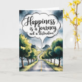 "Happiness is a Journey" Quote Card Karte (Gelbe Blume)