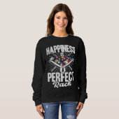 Happiness Is A Perfect Rack Billiards Player Pool Sweatshirt (Vorne ganz)